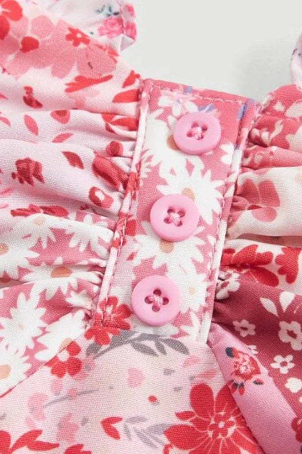 Blossomia Çiçek Desenli Katlı Mini Elbise