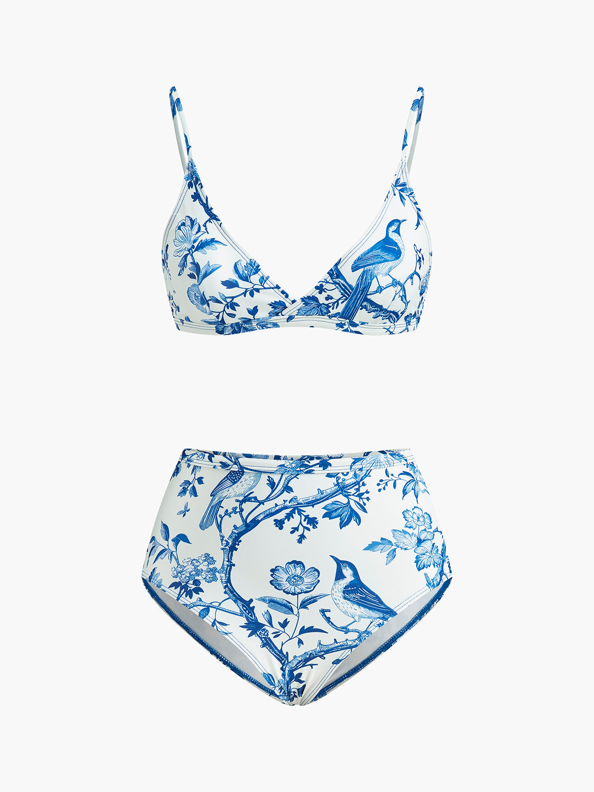 Modaya Uygun Yüksek Bel Baskılı Bikini Takımı