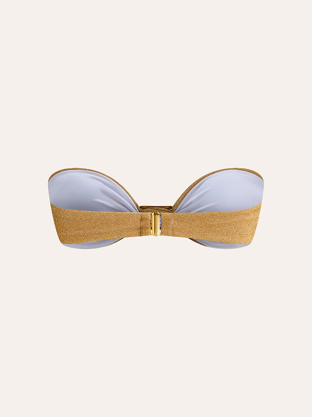 Işıltılı Metalik Kurdele Bandeau Bikini Üstü