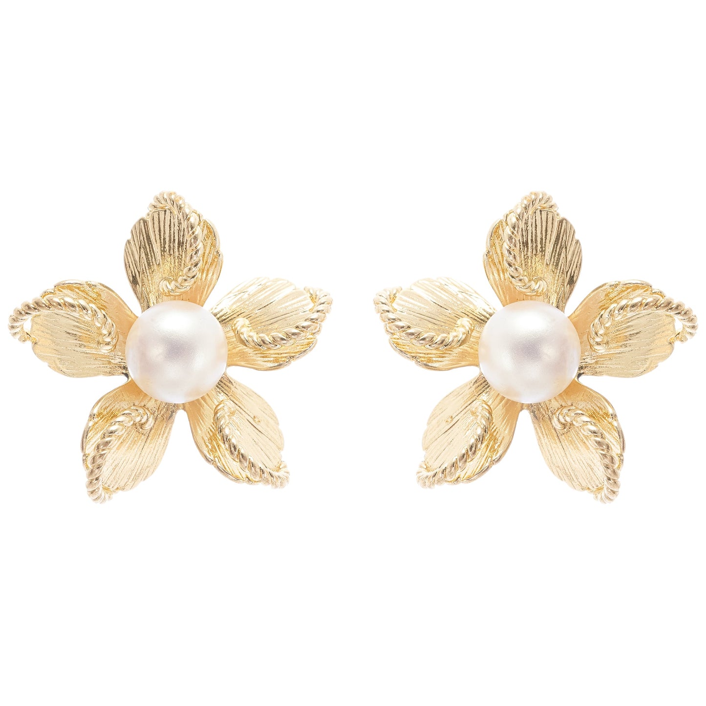 Jeanne Çiçekli İnci Küpe