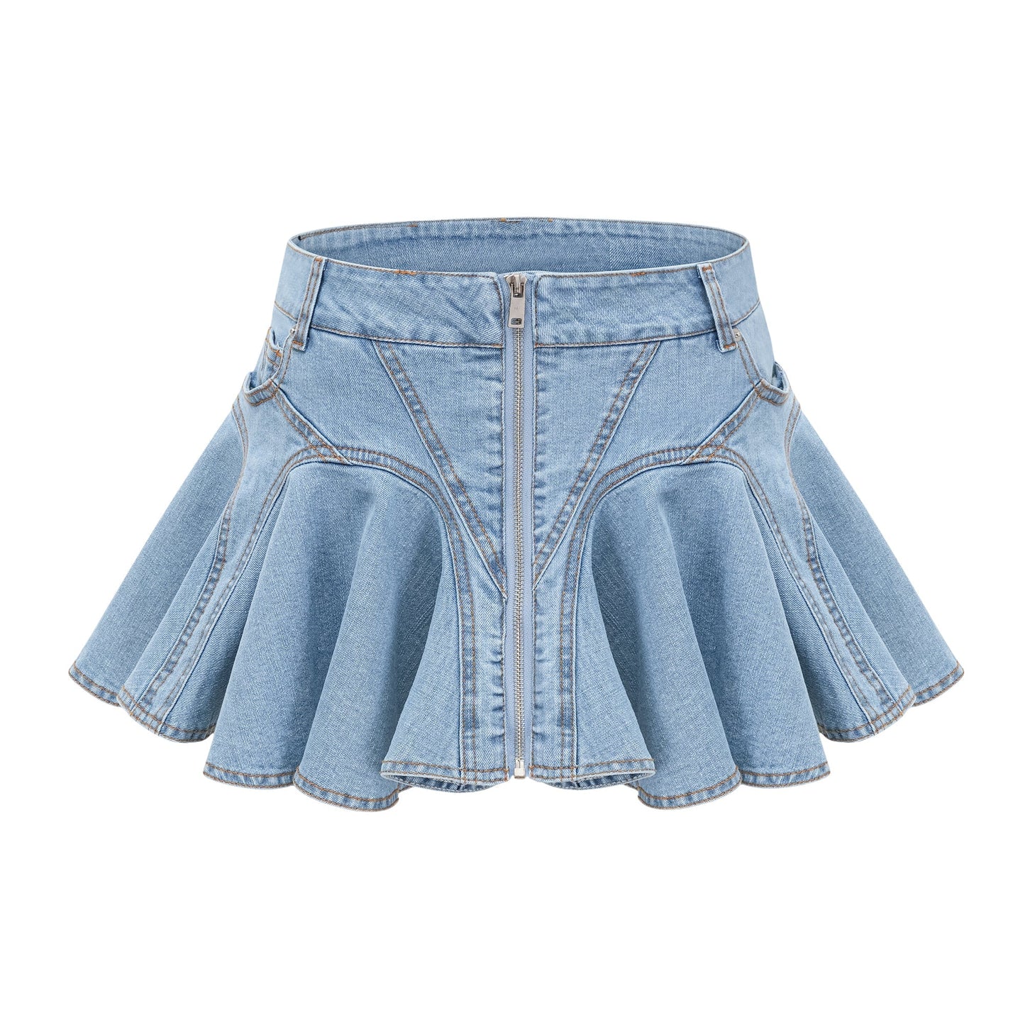 Capucine Denim Etek Kısmı Farbalalı Etek