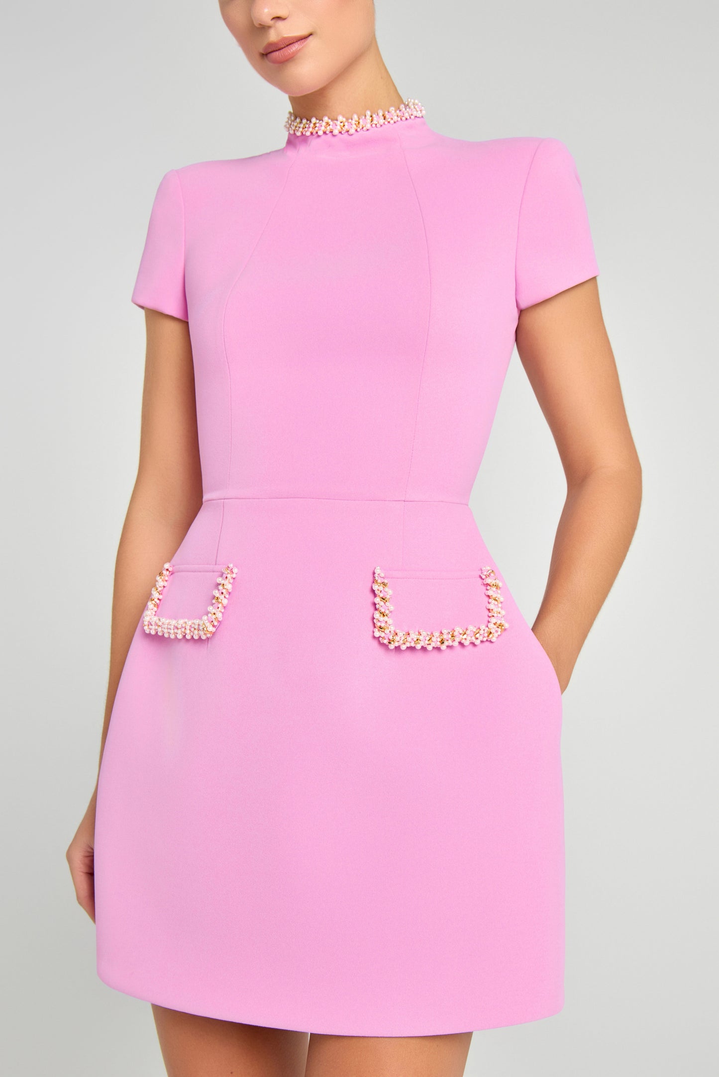 SIMONE Pembe Mini Elbise