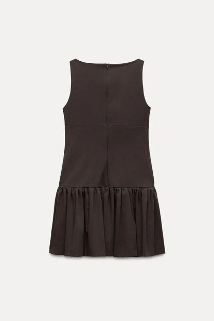 Florence Fiyonklu Fırfırlı Mini Elbise