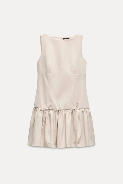 Florence Fiyonklu Fırfırlı Mini Elbise