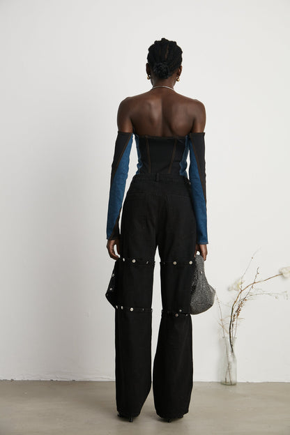 Melina Korse Denim Bodysuit