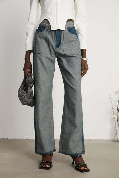 Clothilde Geniş Paça Panelli Jean Pantolon