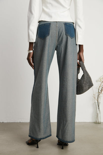 Clothilde Geniş Paça Panelli Jean Pantolon
