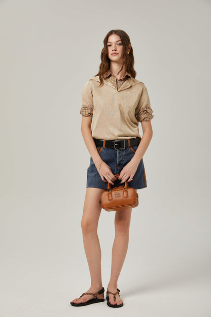 Blanche Blok Renkli Denim Etek