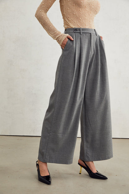 Lucienne Gri Düz Paça Pantolon