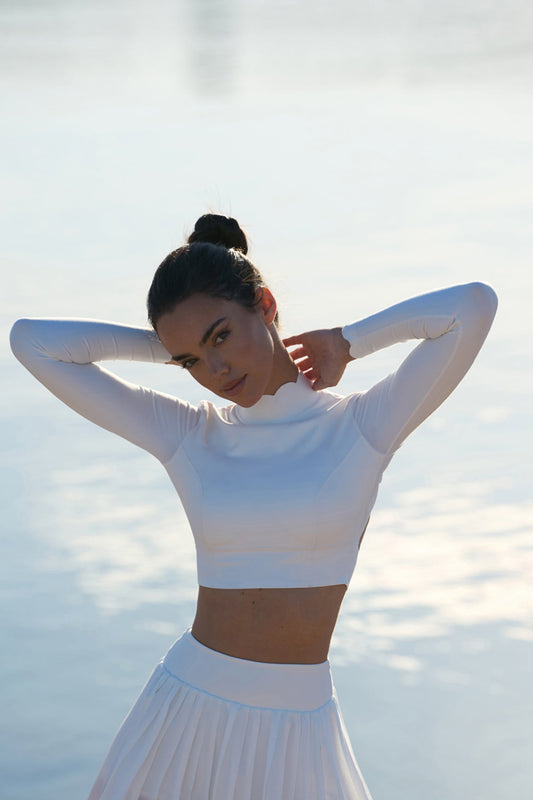 Lusivya - Açık Sırtlı Uzun Kollu Crop Set