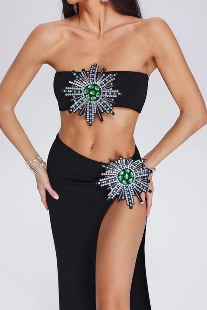 Kelly Elmas Crop Etek Takımı