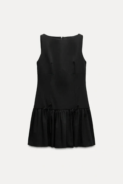 Florence Fiyonklu Fırfırlı Mini Elbise