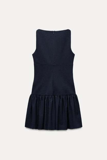 Florence Fiyonklu Fırfırlı Mini Elbise