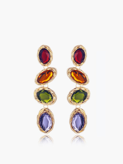 Renkli Rhinestone Küpeler
