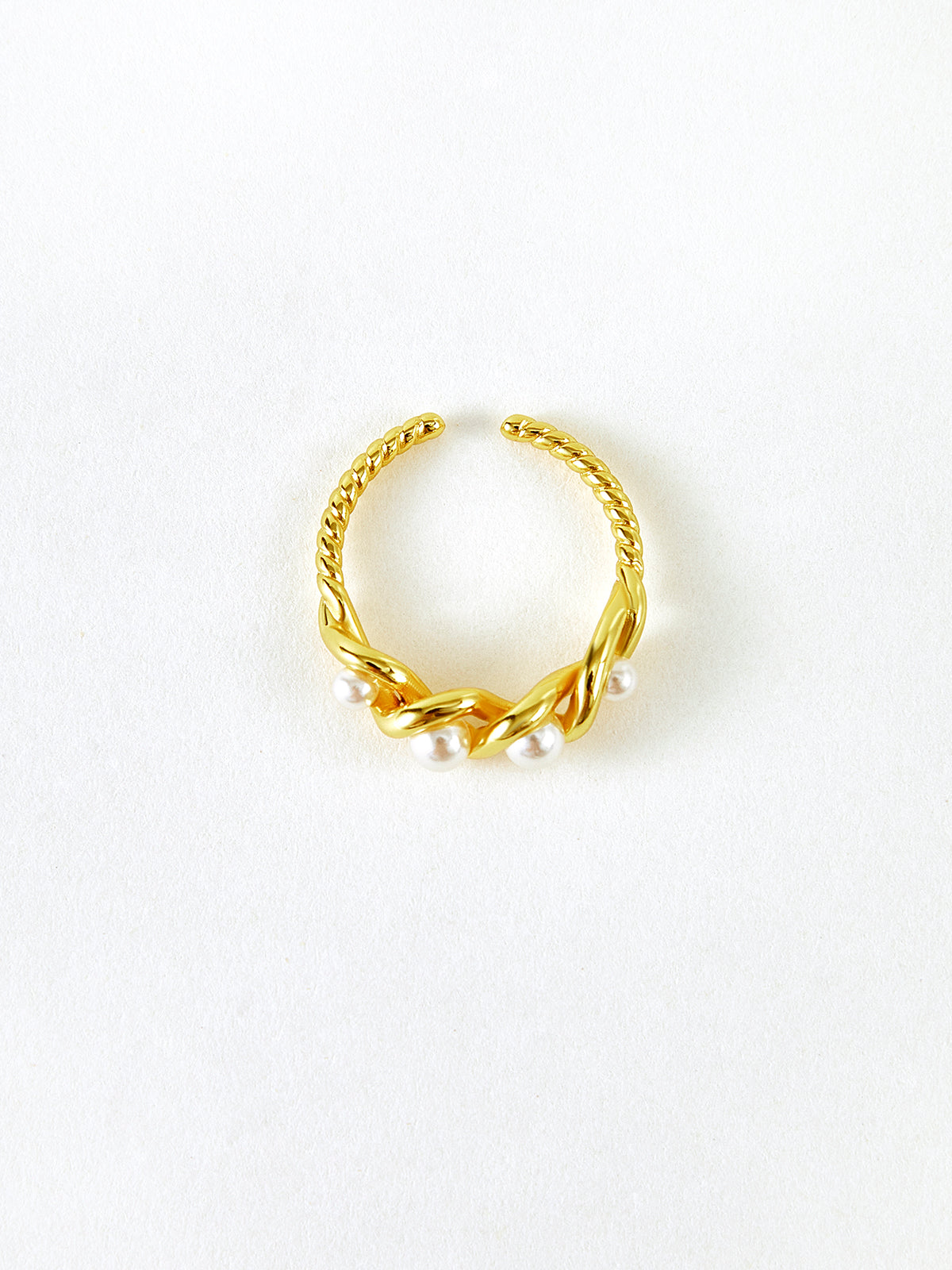 İncili Dekoratif Dönme Açık Yüzük