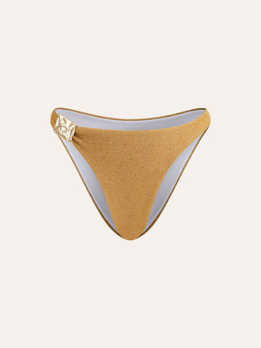 Havalı Altın Detaylı Bikini Altı