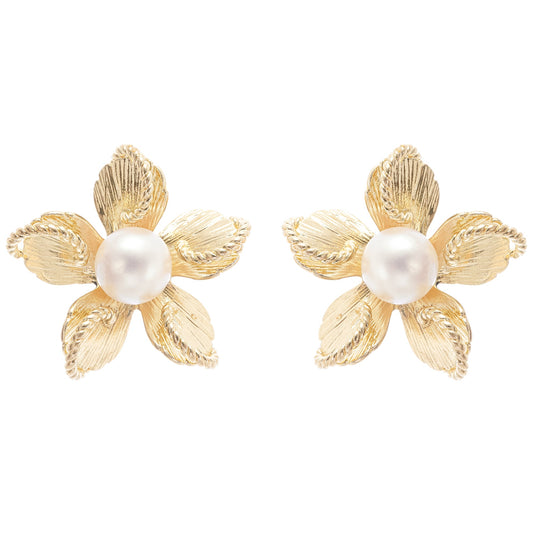 Jeanne Çiçekli İnci Küpe