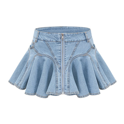Capucine Denim Etek Kısmı Farbalalı Etek