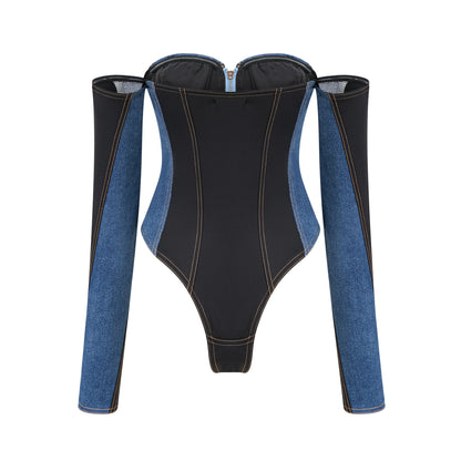 Melina Korse Denim Bodysuit