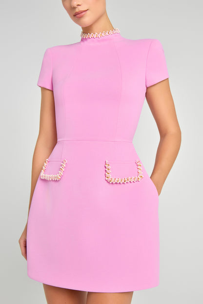SIMONE Pembe Mini Elbise