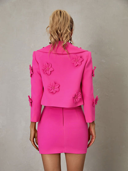 Nylah Çiçekli Blazer Etek Takım