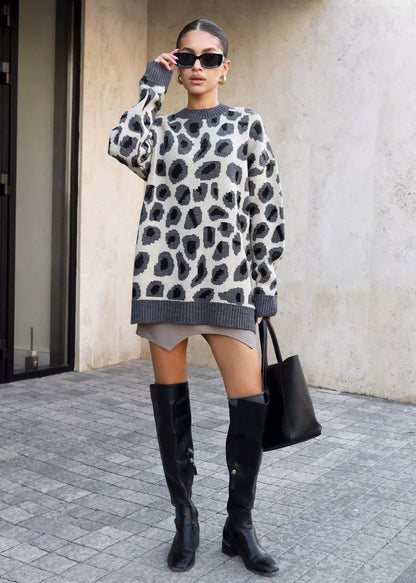 Harmony Leopar Desenli Oversize Kazak