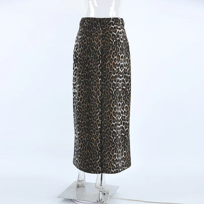 Leopar Baskı Maxi Etek