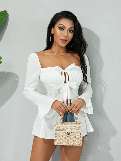 Fransız Model Bağlamalı Bluz