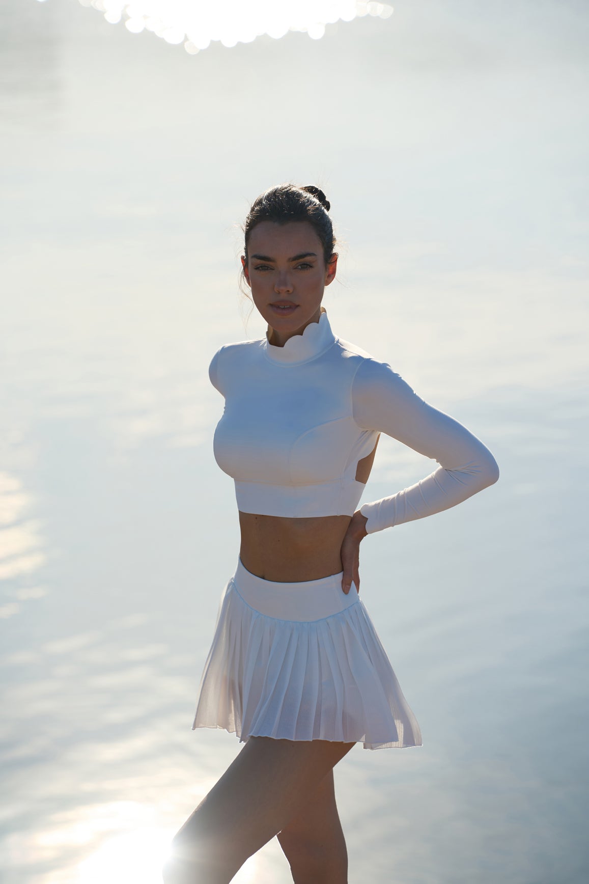 Lusivya - Açık Sırtlı Uzun Kollu Crop Set