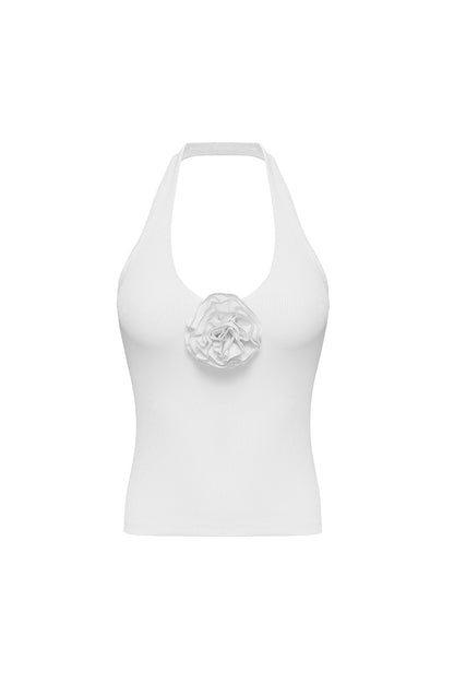 Lusivya - Halter Yaka Çiçek Detaylı Atlet