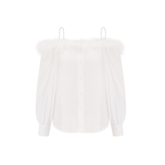 Jineva Tüy Süslemeli Zincir Askı Bol Gömlek